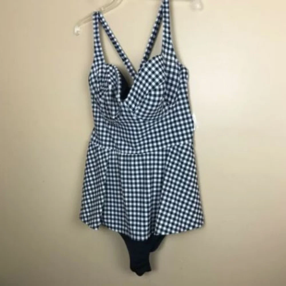 Torrid Gingham One Piece Skirt Swimsuit - Picture 3 of 3